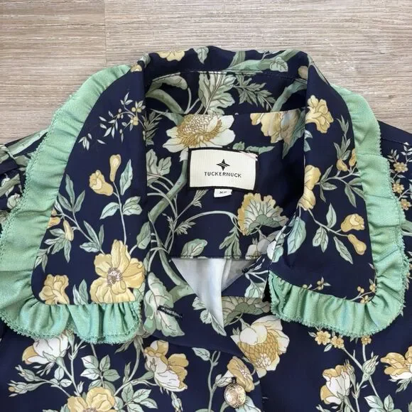 Tuckernuck Dress Womens Size XS Mini Short Sleeve Night Bloom Twiggy Chic - Picture 2 of 8